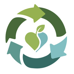 Obraz premium logo arrow Eco friendly vector