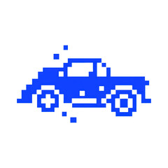 Obraz premium PNG Pixelated blue car illustration