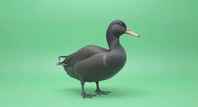 Duck against green-screen background.4k video.