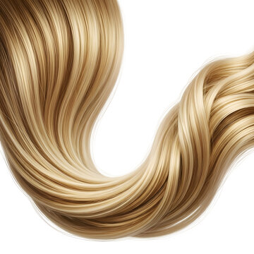 Blonde hair extension isolated on transparent background