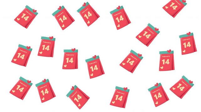 Scattered valentines day cards with hearts pattern suitable for romantic designs, greeting cards, social media posts, and festive backgrounds.