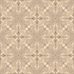 Fototapeta premium Neutral sand damask pattern showcasing refined sand floral damask for minimalist luxury decor , wallpaper, Fabric, Branding, Packaging, Invitations, Wedding, background.