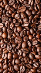 Fototapeta premium Roasted coffee beans background, full frame texture