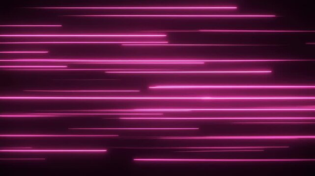 Dynamic Glowing Pink Horizontal Light Streaks Moving Across The Screen To Create A High Speed Cinematic Effect For Fast Action Background Loops