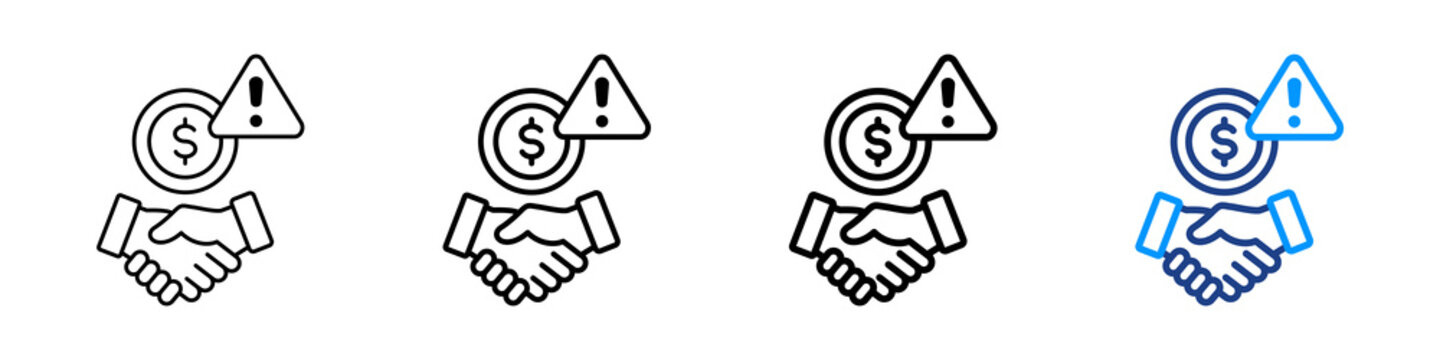 Dirty Deal Icon Different Style Outline Collection Set.