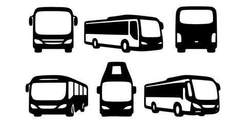 Bus outline silhouette icon illustration