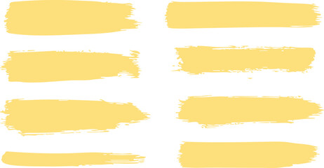 Brush paint stroke set. Black china ink stripe vector straight line hand-drawn brushstrokes. Thick grunge texture