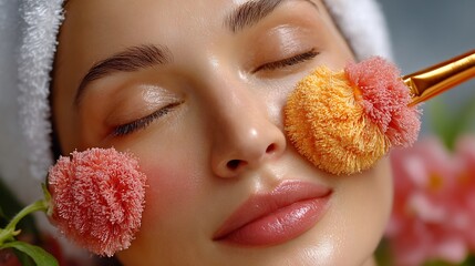 Woman Relaxing with Face Mask Application