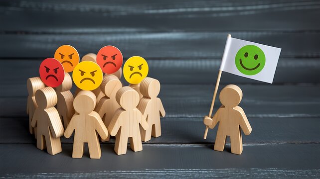 Leadership positivity and team morale improvement concept
