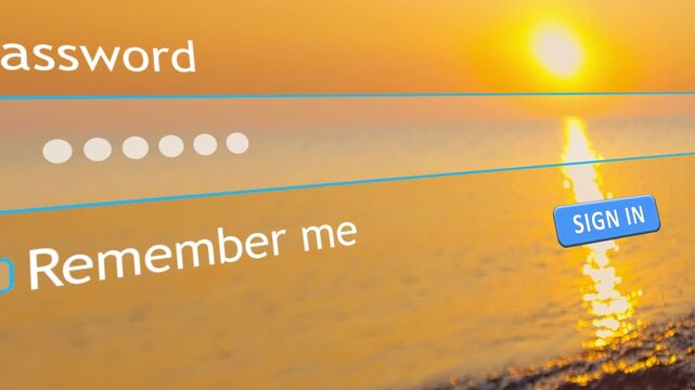 User inputs a password into a website form box on a computer browser. This shows how to sign in efficiently for access to online services.