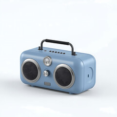 Stylish portable audio player in a retro-inspired design, featuring a classic boombox aesthetic with modern technology for enjoying music anywhere