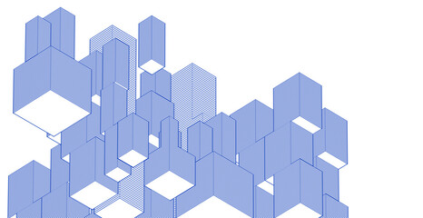 Fototapeta premium abstract architecture modular forms 3d illustration