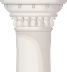 Fototapeta premium Marble column capital. Classic pillar cartoon icon