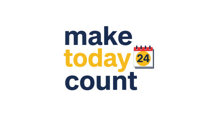 Inspirational daily planning graphic emphasizing active engagement and mindful productivity with calendar icon