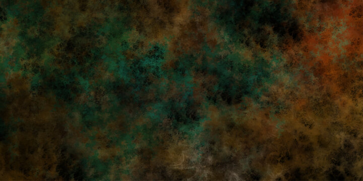 Abstract Watercolor dark green and red grunge background painting. Aquamarine and green abstract Glowing fractal digital art design vector design. Abstract Black and Green Grunge Colorful gouache.
