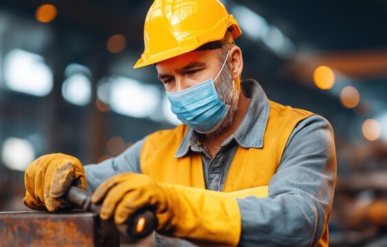 Welder and ironworker crafting a steel truss in an industrial setting