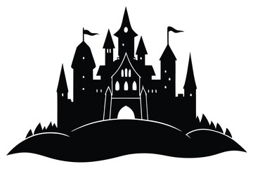 Obraz premium Castle vector silhouette Single collection 