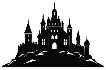 Obraz premium Castle vector silhouette Single collection 