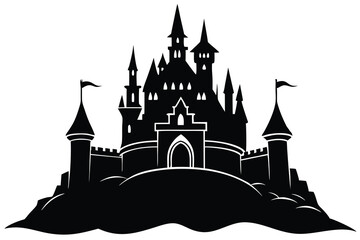 Obraz premium Castle vector silhouette Single collection 
