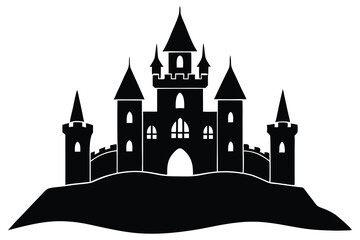 Obraz premium Castle vector silhouette Single collection 