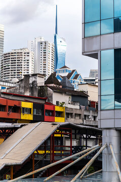 Urban transition connecting legacy structures with modern skyline