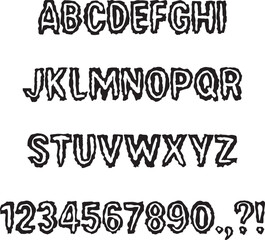 Handwritten sketch typography font lettering ABC cartoon vector text