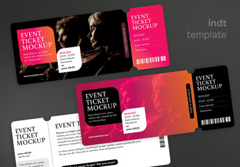 A modern event ticket design template for music or company event