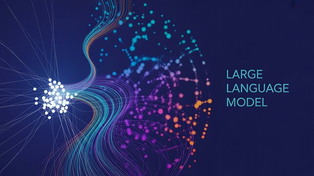 Large language model artificial intelligence abstract visualization
