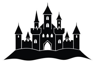 Obraz premium Castle vector silhouette Single collection 