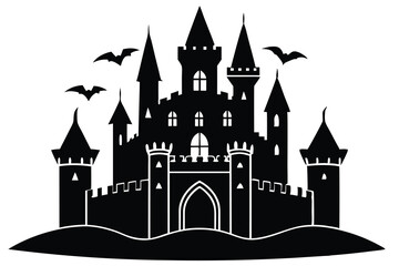 Obraz premium Castle vector silhouette Single collection 