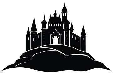 Obraz premium Castle vector silhouette Single collection 