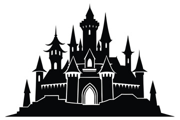 Fototapeta premium Castle vector silhouette Single collection 