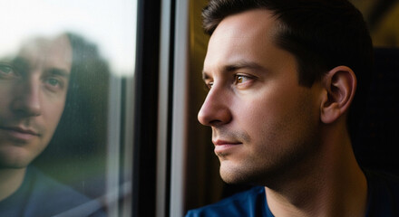 portrait of a man in a subway
