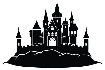 Obraz premium Castle vector silhouette Single collection 