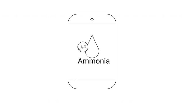 Ammonia Solution Illustration - Chemical Compound and Water Molecule.