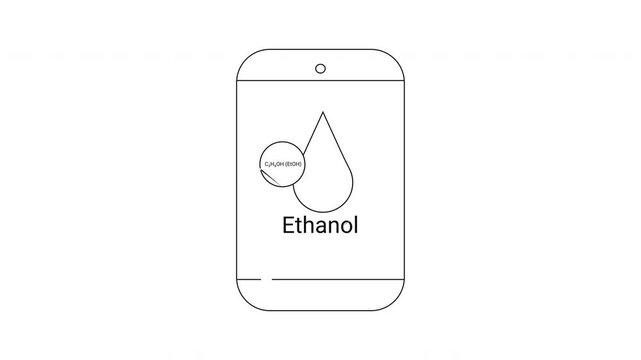Ethanol Chemical Compound Illustration - Scientific Diagram and Molecular Structure.