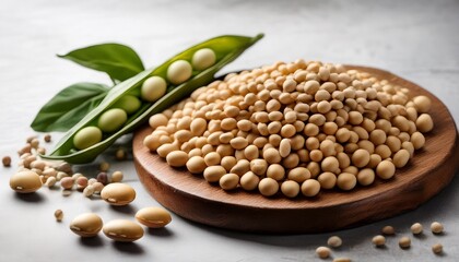 raw soybeans and natural ingredients emphasizing organic healthy eating and the simplicity of plant based nutrition