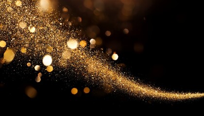 a stream of gold glitter falling from the sky