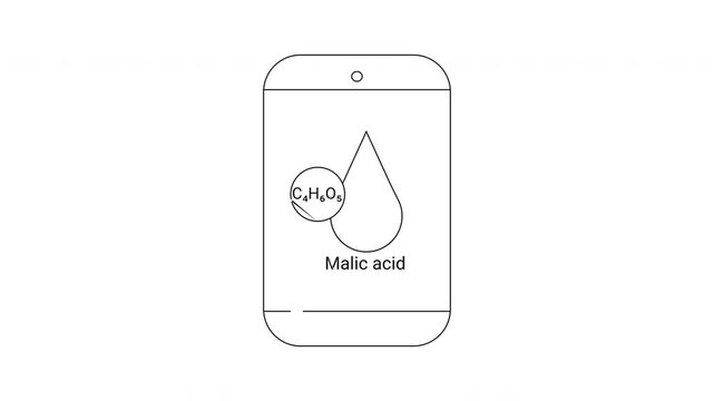 Malic Acid Illustration - Chemical Compound and Organic Acid.