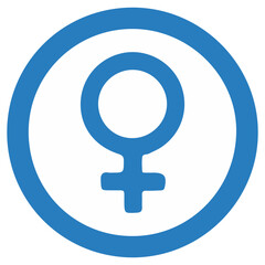 Blue Female Gender Symbol Icon
