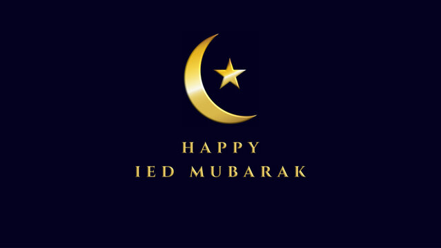 Happy Ied Mubarak Golden Greeting