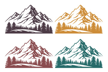Landscape Mountain Silhouette Vector Graphic Illustration