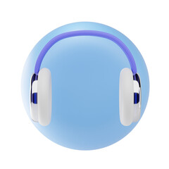 3D Liquid Glass Headphone Icon for Audio and Music