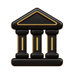 Fototapeta premium PNG Elegant black gold column icon