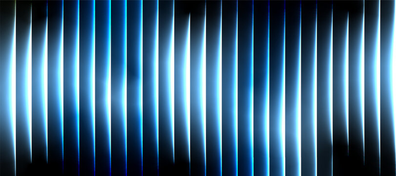 Light blue glass stripe abstract background with glowing vertical lines glossy reflections and a clean futuristic glass light effect on dark.