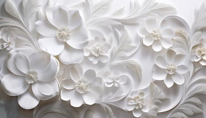 white floral wallpaper subtle white floral patterns on a white background adding a delicate and elegant touch