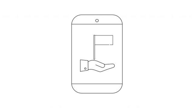 Hand Holding Flag Icon Animation for Digital Campaigns.