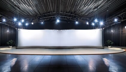 blank exhibition booth convention center trade show lighting background