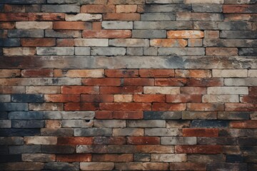 Obraz premium Weathered brick wall showing various colors and rough surface forming a textured background