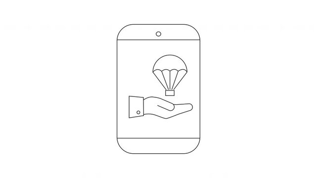 Mobile App Airdrop - Digital Delivery Concept Animation.